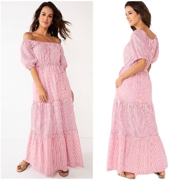 Draper James red and white striped sundress. - Picture 2 of 7